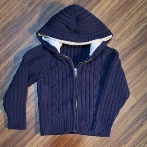 💥Buy2Get1Free💥Calvin Klein Jeans Blue Hooded Cable Knit Sweatshirt